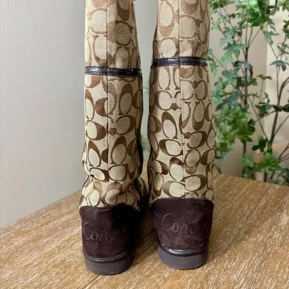 Coach Nikole Signature Shearling Boots A7266 - Picture 3 of 9